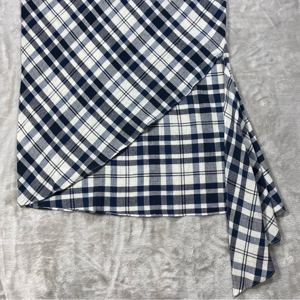 NWT RACHEL COMEY sz 6 Grateful Midi Dress 100% Cotton Plaid V-neck Short Sleeve - Picture 8 of 16